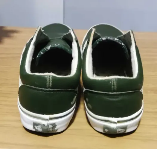 tênis vans verde de couro 39