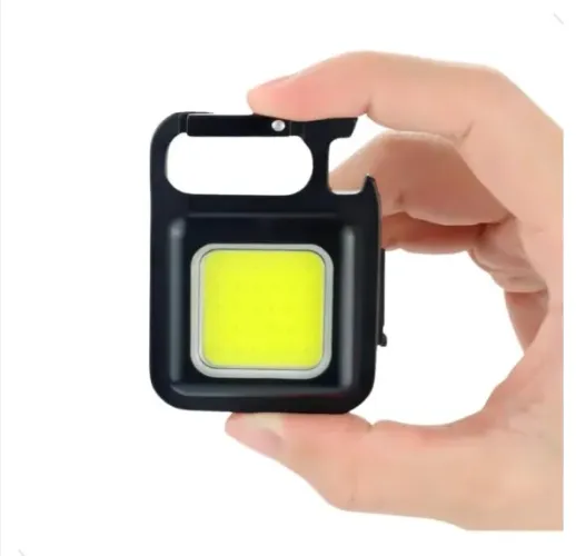 Lanternas Pequenas, Chaveiro Mini Refletor, Recarregável Mosquetão, com Imã e Abridor
