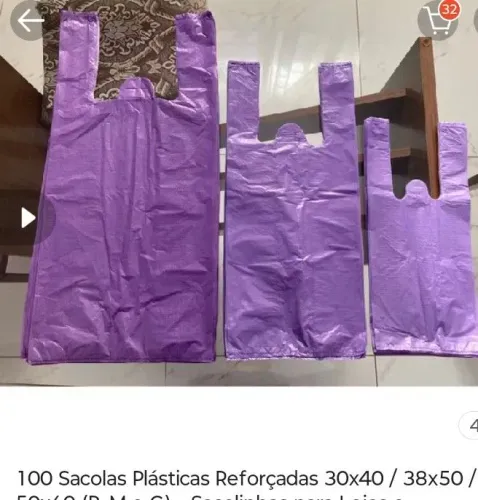 100 sacolas roxas 30x40 ( média)
