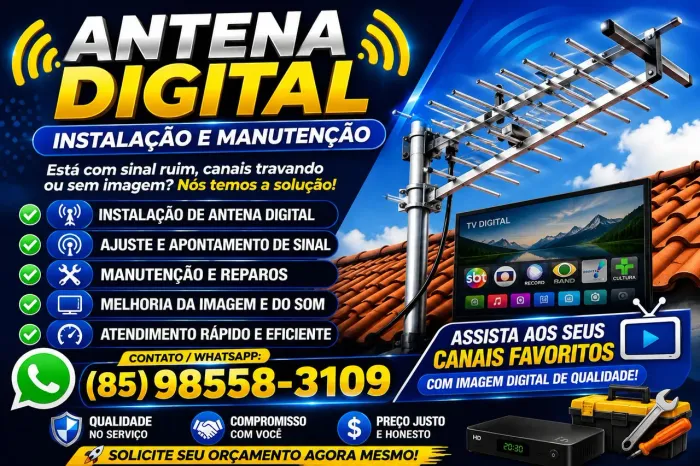  instalação em manutenção antena digital
