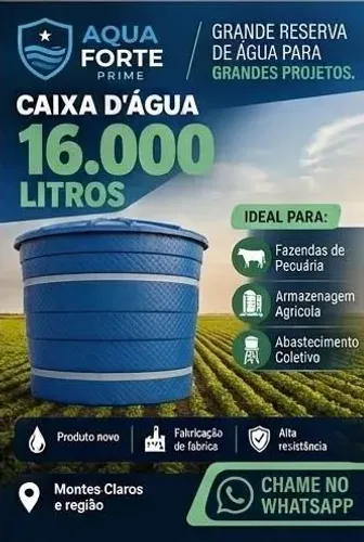 Tanque Reservatório 16.000 Litros para Agronegócio, Pecuária e Obras
