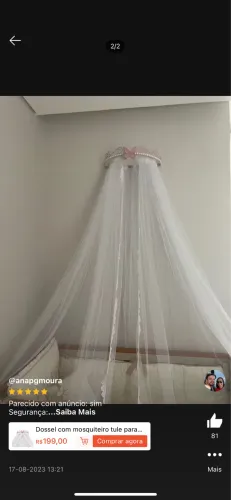 Dossel para berço feminino 