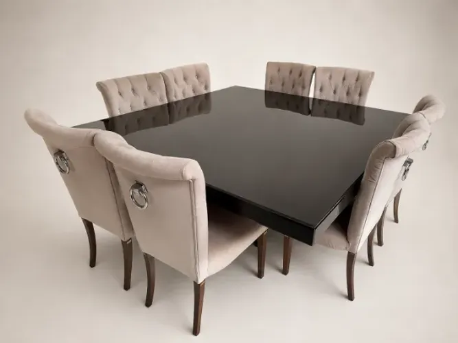 Mesa de Jantar Quadrada, com 8 Cadeiras, Marca Sierra