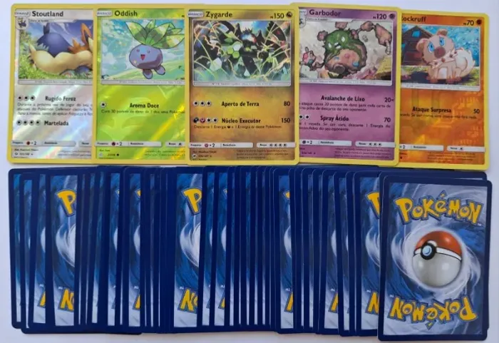 Kit 50 Cartas Pokémon Copag Com 5 Brilhantes Sem Repetidas