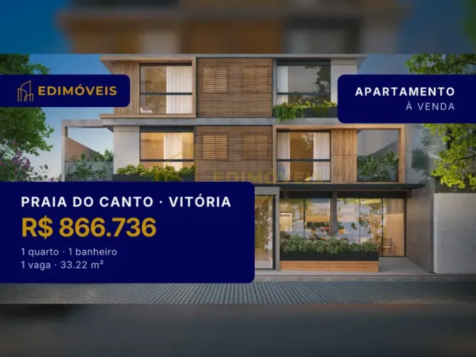 Oportunidade na Praia do Canto: Apartamento 1 quarto em localização privilegiada