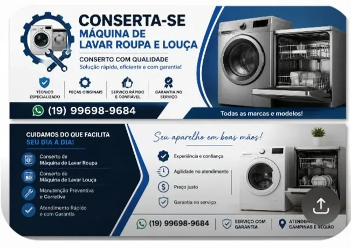 Conserta se máquina de lavar roupa e louça