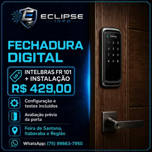 Fechadura Digital Intelbras FR 101 com Instalação