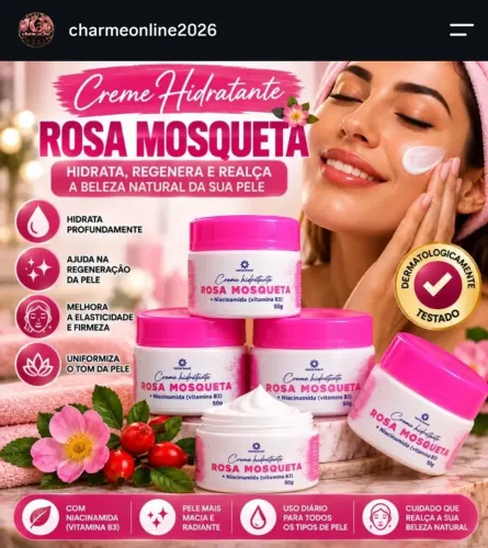 Creme hidratante de rosa mosqueta 