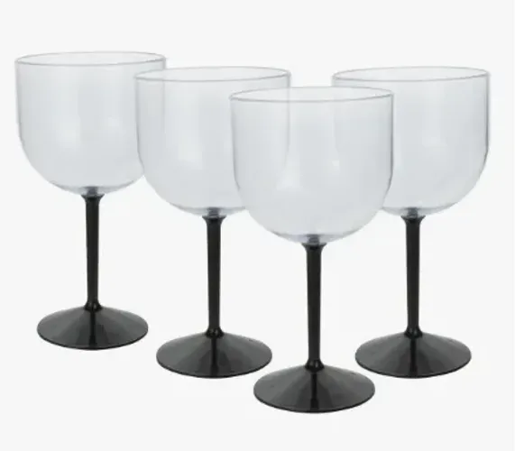 TAÇA DE GIN DE ACRILICO 600ML - C/ BASE AZUL/PRETO/ROSA - 73 UNIDADES