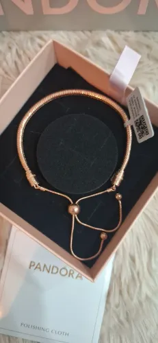 pulseira pandora rose ajustável nova