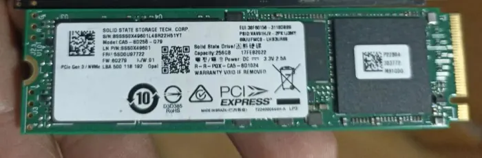 Ssd Nvme M.2 2280 256gb Pcie Gen3 Ca5-8d256-q79 3300mbs<br> R$ 300,00.