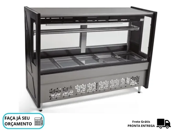Balcão De Carne 1,75M Vidro Reto Polar