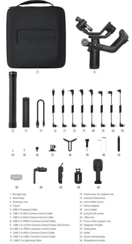 Feiyutech Scorp Mini 2 Gimbal 3 Eixos Ia Camera Celular Kit