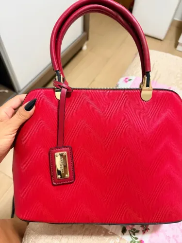 Bolsa couro vermelha