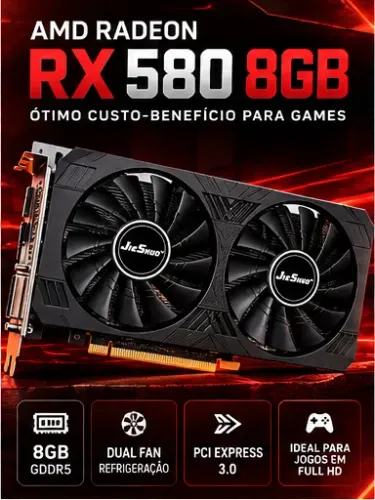 ? RX 580 8GB GDDR5 - Placa de Vídeo Gamer