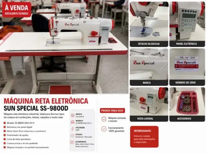 Máquina Industrial Reta Eletrônica