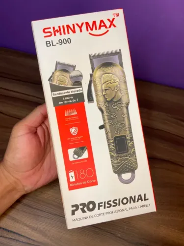 Máquina de Cortar Cabelo Acabamento Shinymax BL-900 Bronze Gravada