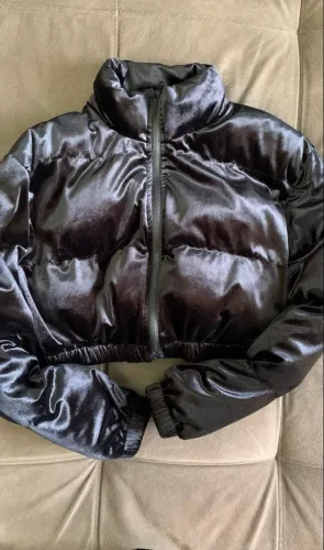Jaqueta puffer shein preta tamanho s 
