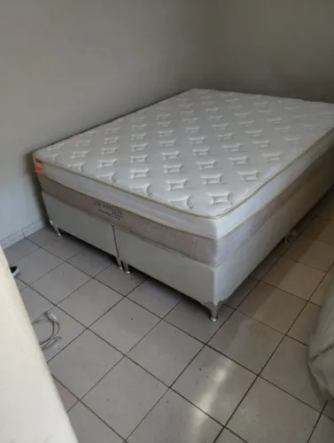 Cama box Queen size Colchão Herval molas ensacandas bambú dividimos TB cartão 