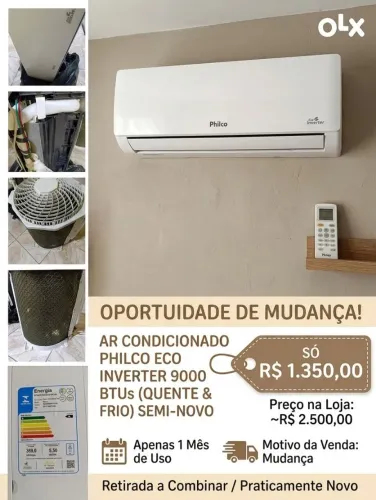 Ar condicionado Philco 9000 Btus/ quente e frio