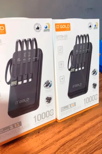 Carregador portátil 10000mah 4 cabos