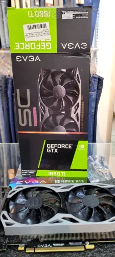 Placa de Vídeo GTX 1660 Ti 6GB (EVGA/Gigabyte) - Completa na Caixa (Impecável)