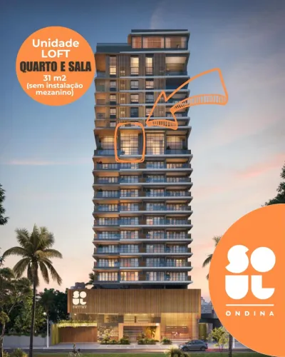 Loft no Soul Ondina - 32m2 | Pé direito duplo (pagamento facilitado)