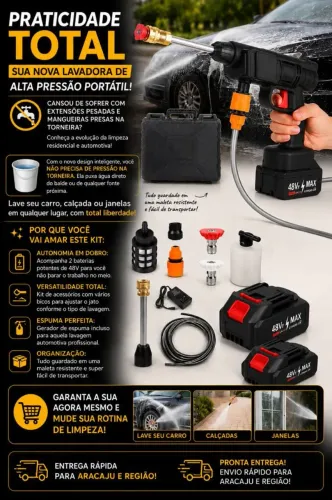 Máquina de lavar de Alta pressão com duas baterias
