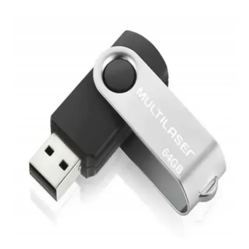 Pen Drive Multilaser Twist 64GB PD590 - Preto