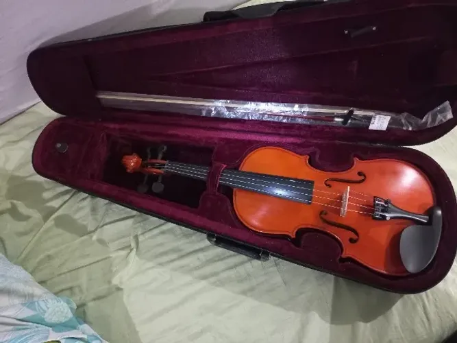 Violino 3/4 Brescia HOV-01 Novo (Sem Uso) + Arco + Case + Breu