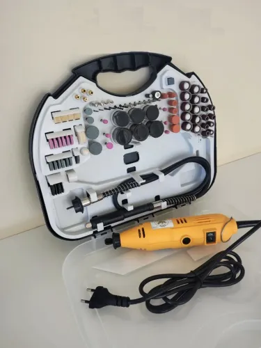 Micro Retífica Profissional 620W + 214 Peças Velocidade Variável 33.000RPM Novo