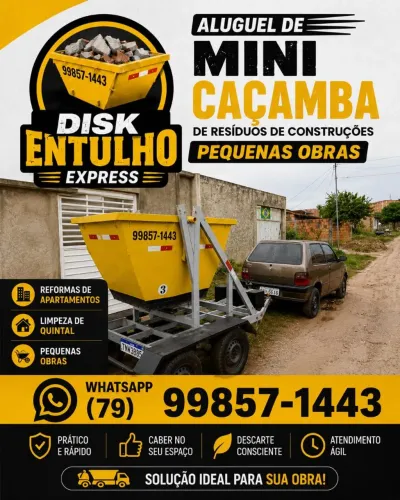 Locação de mini caçamba de resíduos de construção