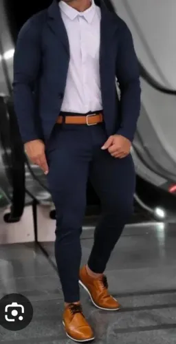 Conjunto Alfaiataria 2 Peças Blazer e Calça Masculino Slim
