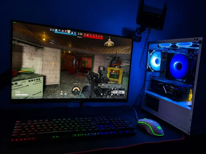 PC Gamer Completo Ryzen 5 5600X + RTX 2060 12GB | SSD M.2 NVMe 1TB + Monitor Curvo 24