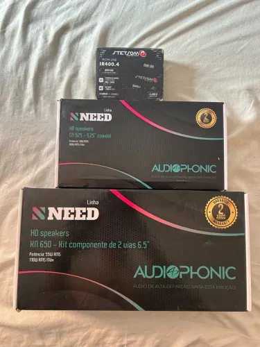Kit Som Automotivo Audiophonic + Stetsom Novo Sem Uso