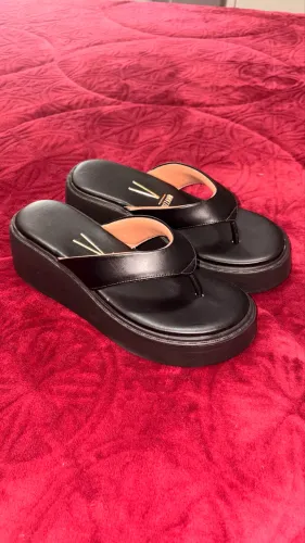 tamanco feminino anabela média de dedo conforto vizzano