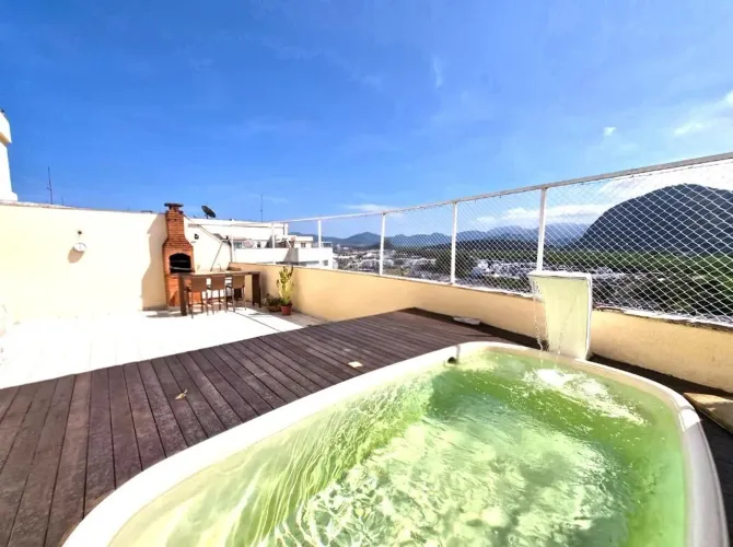 Cobertura com 2 dormitórios para alugar, 160 m² por R$ 7.571,00/mês - Recreio dos Bandeira