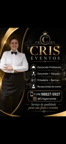 Cris garçom promoçao e serviços qualidade atendimento 