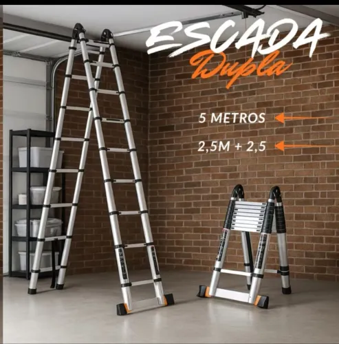 Escada inox dobrável - 5 metros