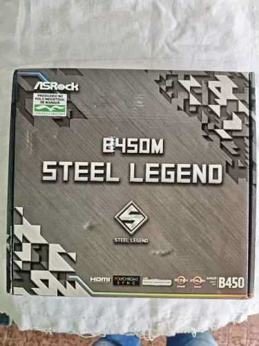 Placa mãe Asrock B450m Steel Legend, socket AM4/ m-ATX