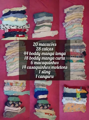 Lote bebê menino 0-6 meses + carrinho 