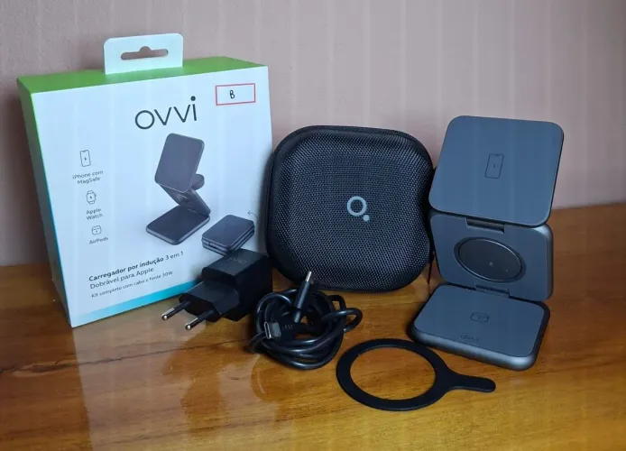 Carregador por indução 3 em 1 dobrável para Apple
