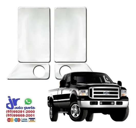 Par de Apliques Cromados Maçaneta Externa Ford F250 1999 a 2011