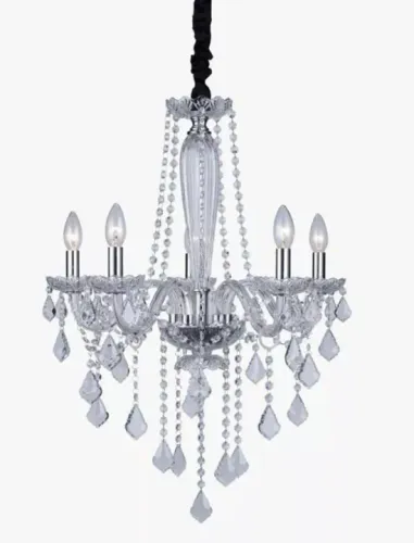 Lustre Candelabro pendente cristal Maria Tereza 8 braços