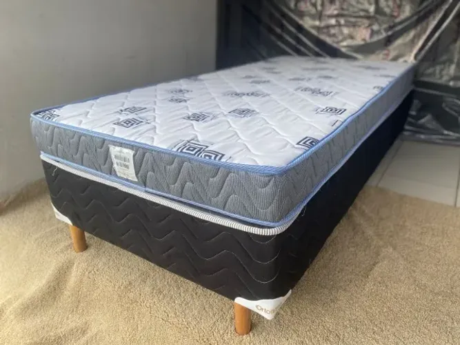 Cama Box de Solteiro, Colchão D33 Ortobom 