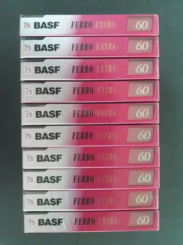 Fita cassete basf ferro 60 min 10 unidades virgens e lacradas