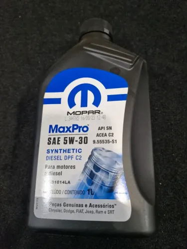 Óleo MaxPro SAE 5W30 Synthetic Diesel DPF C2 MOPAR