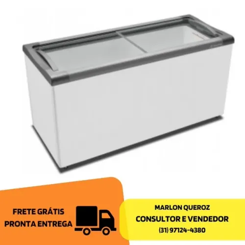 Freezer Horizontal Metalfrio Tampa de Vidro 490L