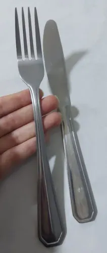 10 Conjuntos Garfos e Facas De Mesa - Aço Inox - 20 Peças