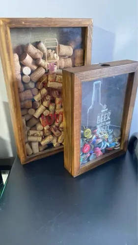 Kit caixas porta rolhas vinho e porta tampas cerveja!